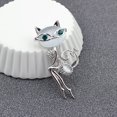 thumbnail image 4 of Broche de gato TUNC Vintage Faux Opal Crystal Bufanda Chal Adorno Plata, 4 of 5