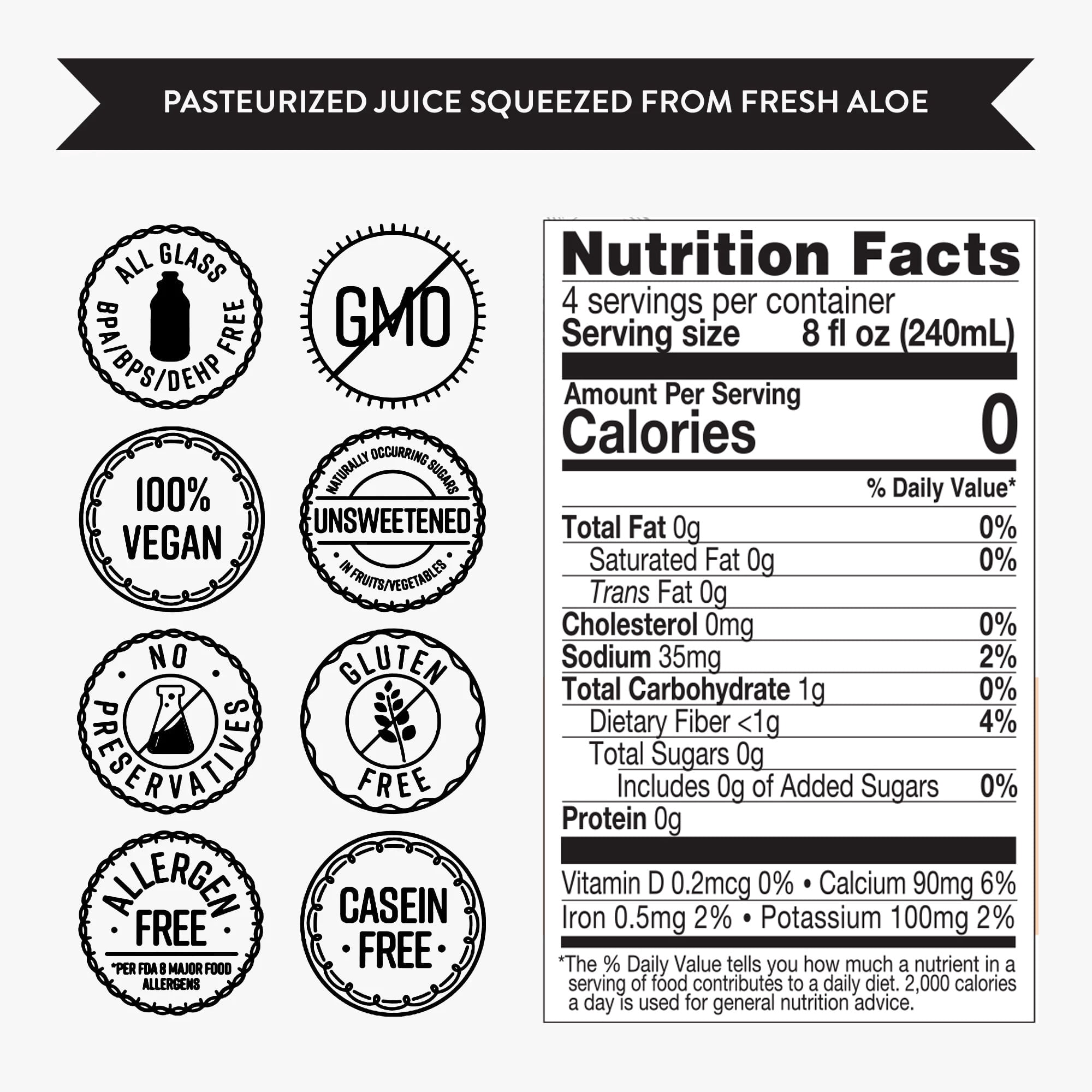 (6 pack) Lakewood Organic Fresh Pressed Aloe Vera Juice With Lemon 32 fl oz