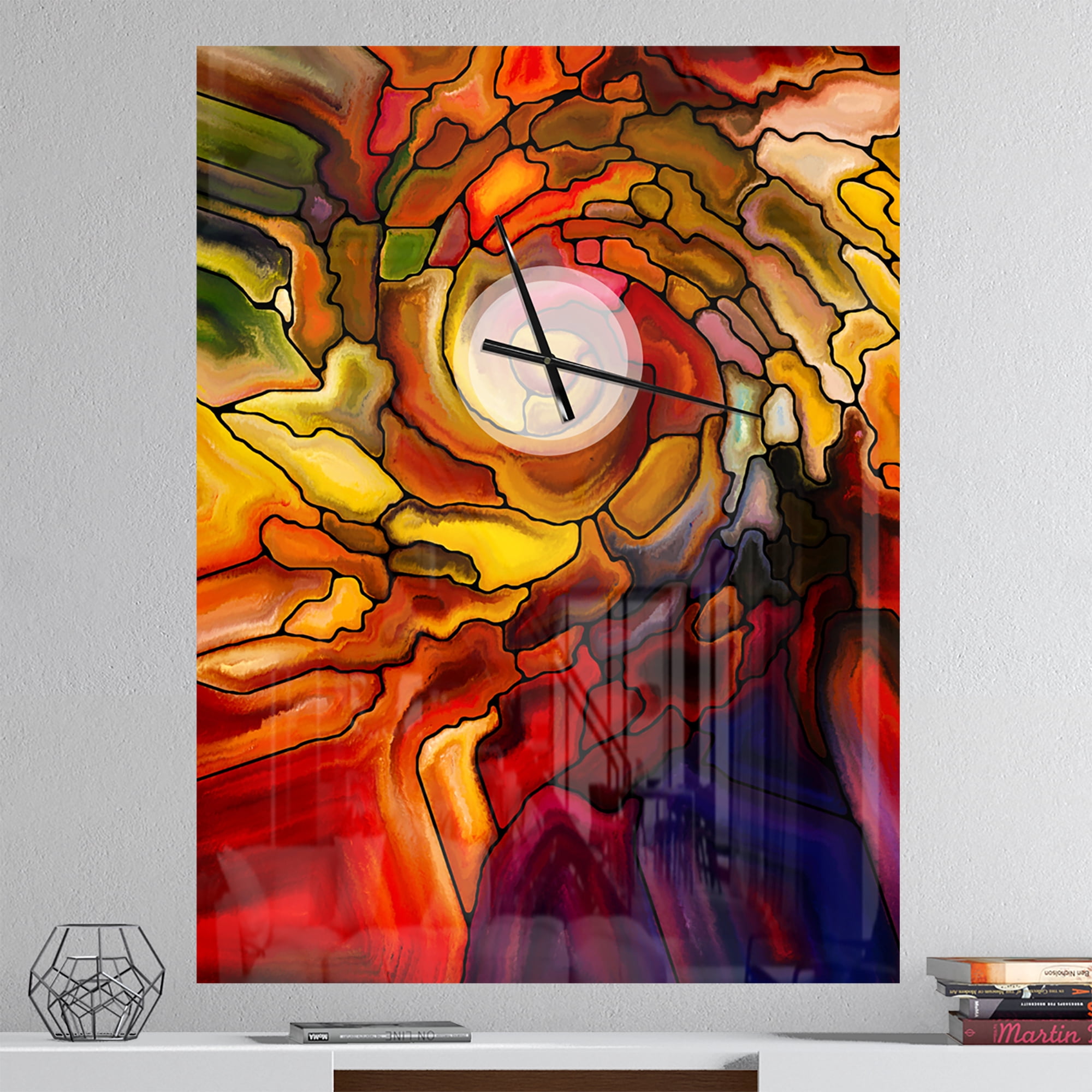 Designart 'Illusions of Stained Glass' Modern wall clock