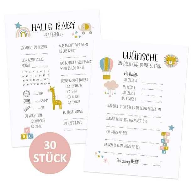 Pack of 30 baby shower guessing game cards to fill out great guessing game for baby shower or gender reveal decorative baby shower party game gift for the baby shower great fun