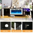 thumbnail image 6 of Breezestival Fireplace TV Stand for TVs up to 80", 70" TV Stand with 36" Electric Fireplace, Entertainment Center with LED Lights, Black & White, 6 of 8
