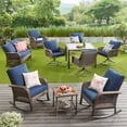 Mainstays Tuscany Ridge Wicker Outdoor Chair, Blue