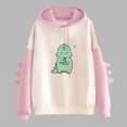 thumbnail image 2 of Women Dinosaur Print Hooded Drawstring Sweatshirt Pullover Headband Sweatshirt Hooded Sweater, 2 of 4