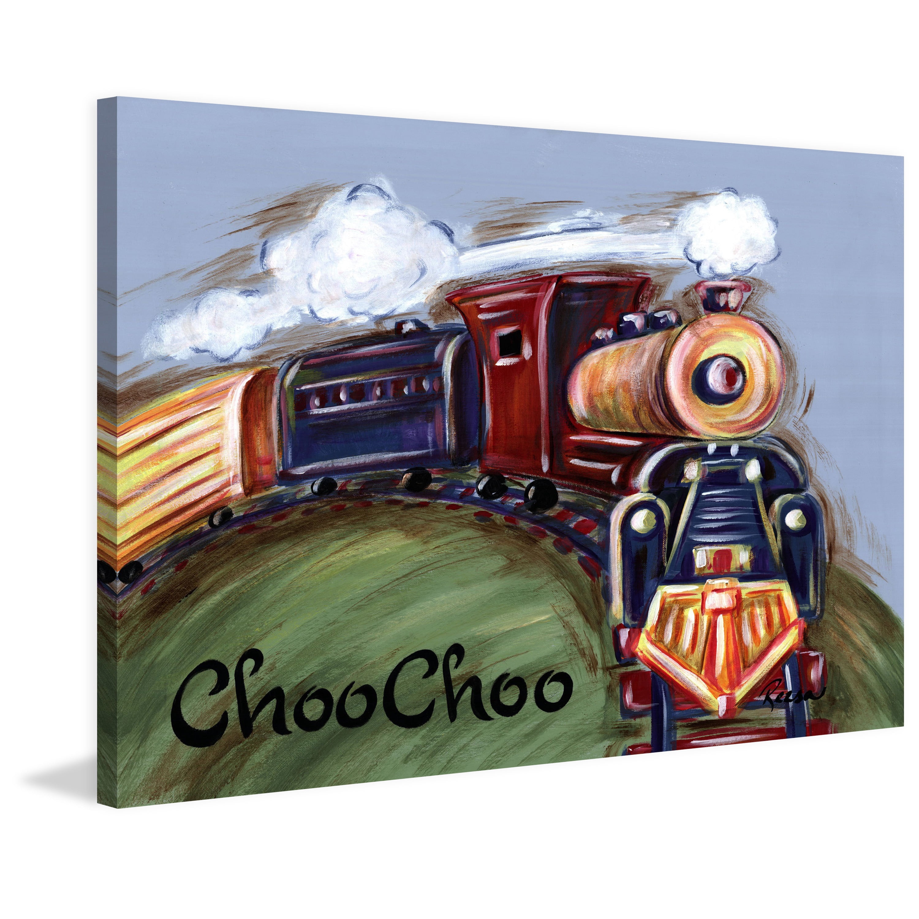 Marmont Hill "ChooChoo" by Reesa Qualia Painting Print on Wrapped Canvas