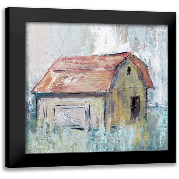 Robinson, Carol 12x12 Black Modern Framed Museum Art Print Titled - Pastel Barn II