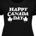 thumbnail image 4 of Inktastic Happy Canada Day with Distressed Maple Leaves Women's Plus Size T-Shirt, 4 of 5