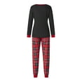 thumbnail image 4 of Elippeo Christmas Family Pajamas Matching Set Letter Christmas Tree Print Long Sleeve Tops and Plaid Pants Sleepwear Nightwear, 4 of 10