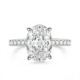 thumbnail image 5 of Bow Jewelry 14K White Gold Plated Wedding Anniversary Rings - 2.56 Ct Oval Cut Moissanite Engagement Ring - Classic Wedding Solitaire with Accent Ring - Party Wear Moissanite Ring, 5 of 9
