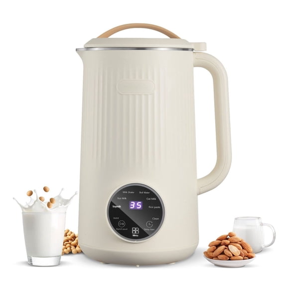 8-in-1 Nut Milk Maker, 34oz Soy Milk Machine, Oat Milk Maker for Homemade Beverages - Juice, Milkshake, Rice Cereal, Self-Cleaning, Boil Water, 12-Hour Delay