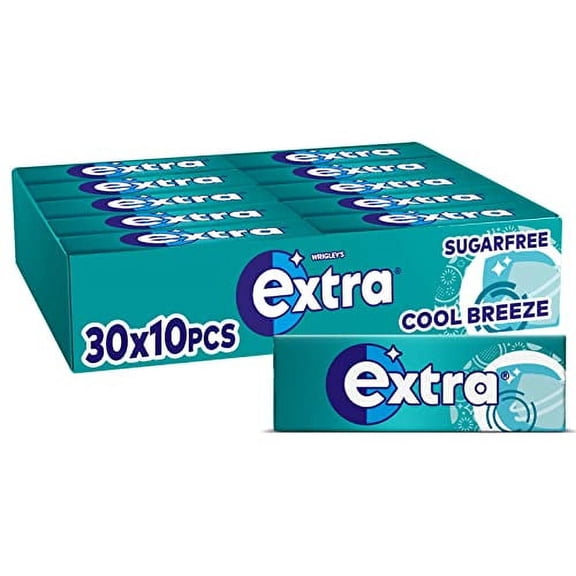 EXTRA Cool Breeze Sugar Free Chewing Gum 10 Pellets (Pack of 30)