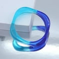 thumbnail image 6 of Chunky Transparent Colorful Acrylic Bracelet,Wide Thick  Round Bangle,Resin Simple Blue Gradient Neon Statement Bracelet for Wome, 6 of 7