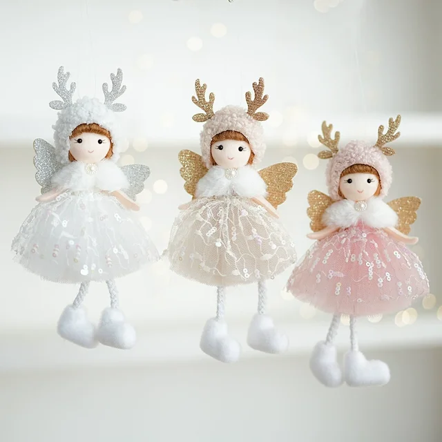 3 Pcs Angel Doll Pendants, Angel Hanging Ornaments for Christmas,Birthday Party, Wedding, Valentine's Day Decor