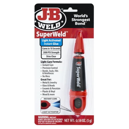 J-B Weld 33301 SuperWeld Light-Activated Instant Glue, Multi-Surface