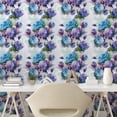 thumbnail image 2 of Ambesonne Blooming Floral Peel & Stick Wallpaper for Home, Art Romantic Blooms, 13"x36", Deep Sky Blue Pale Lilac, 2 of 5