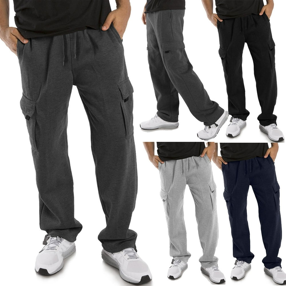 Hat and Beyond - Men's Utility Heavyweight Fleece Cargo Sweatpants with ...