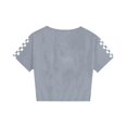 thumbnail image 6 of VONCOS Fashionable 5 - 6 Years Old Kids' Casual Short Sleeve Crew Neck Printed T - Shirt and Short Pants Two - Piece Set with Checkered and Animal Print Patterns,Gray,Size 10 T, 6 of 8