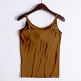 thumbnail image 4 of CFMIURAN Women's Spaghetti Strap Tank Tops with Built-in Bra Adjustable Straps Twist Front Cropped Slim Fit Summer Casual Solid Color Sleeveless Camis Blouses(Brown, XXL), 4 of 6