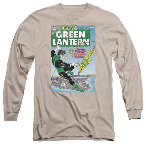 Green Lantern Menace Missle Long Sleeve Adult 18/1 T-Shirt Sand