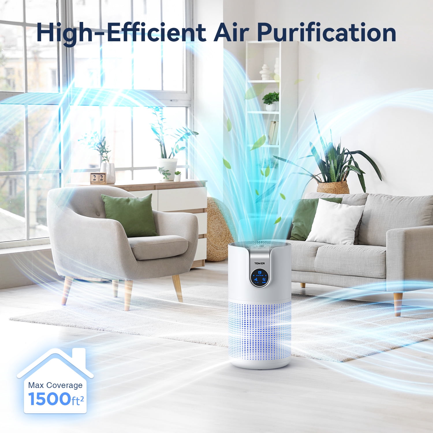 Air Purifier For Home And Bedroom With Aromatherapy, H13 True Air Purifier Cleaner For Bedroom , 3 Fan Speed, Sleeping Mode, White