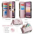 thumbnail image 3 of CaseMe Leather for Samsung Galaxy S25 Edge Case Wallet【RFID Blocking】with 10-Card Holder Zipper Bills Slot, Soft PU Leather Magnetic Shoulder Wrist Strap for Samsung Galaxy S25 Edge Wallet Case Women, 3 of 13