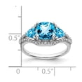 thumbnail image 3 of Auriga Fine Jewelry 14K White Gold Blue Topaz and Diamond Ring for Women Size 7, 3 of 6
