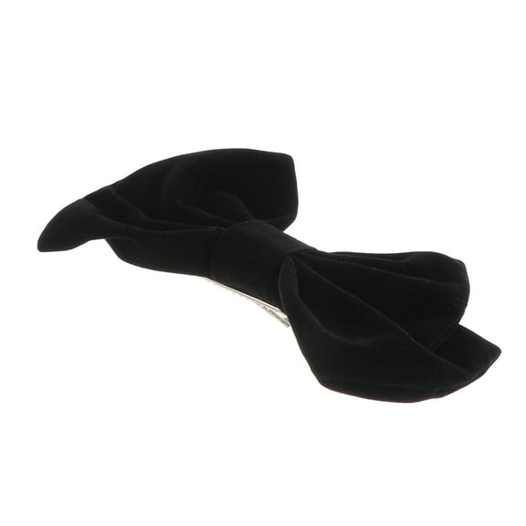 TABLZONE Set of 2 Large Black Velvet Bow Hair Clips, Vintage Satin French Bowknot Barrettes, 90s Style Hair Accessories for Women and Girls