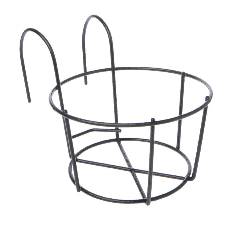 Hanging Green Plant Flower Pot Stand Wrought Iron Storage Railing