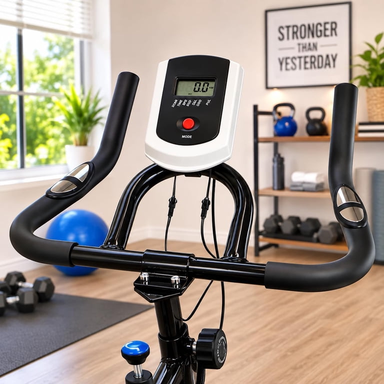 XtremepowerUS, Indoor Exercise Bike, Heavy Flywheel, Silent Belt