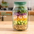 thumbnail image 5 of 2-Pack Side-Opening Salad Container Set with Dressing Cups and Bowl Lids, Leakproof Portable Meal Prep Lunch Jars, BPA-Free, Set of 2, 5 of 9