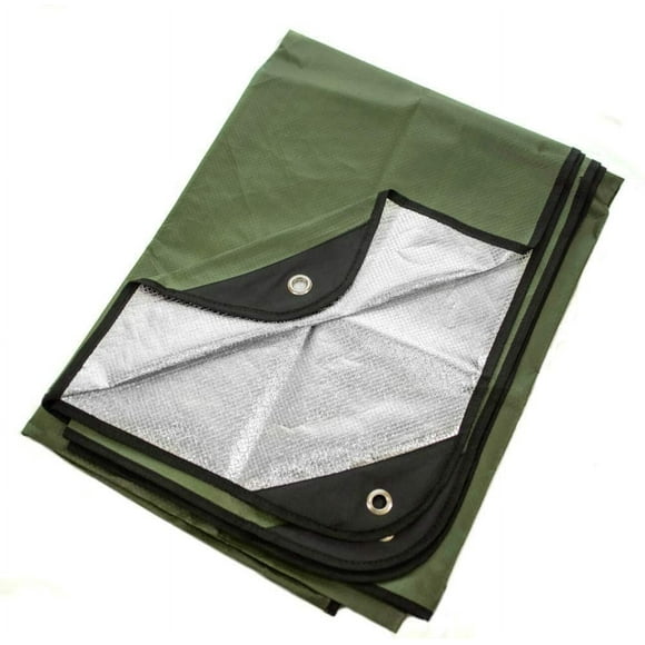 Heavy Duty Survival Blanket – Insulated Thermal Reflective Tarp - 60" x 82". All-Weather, Reusable Emergency Blanket for Car or Camping (Olive Green)