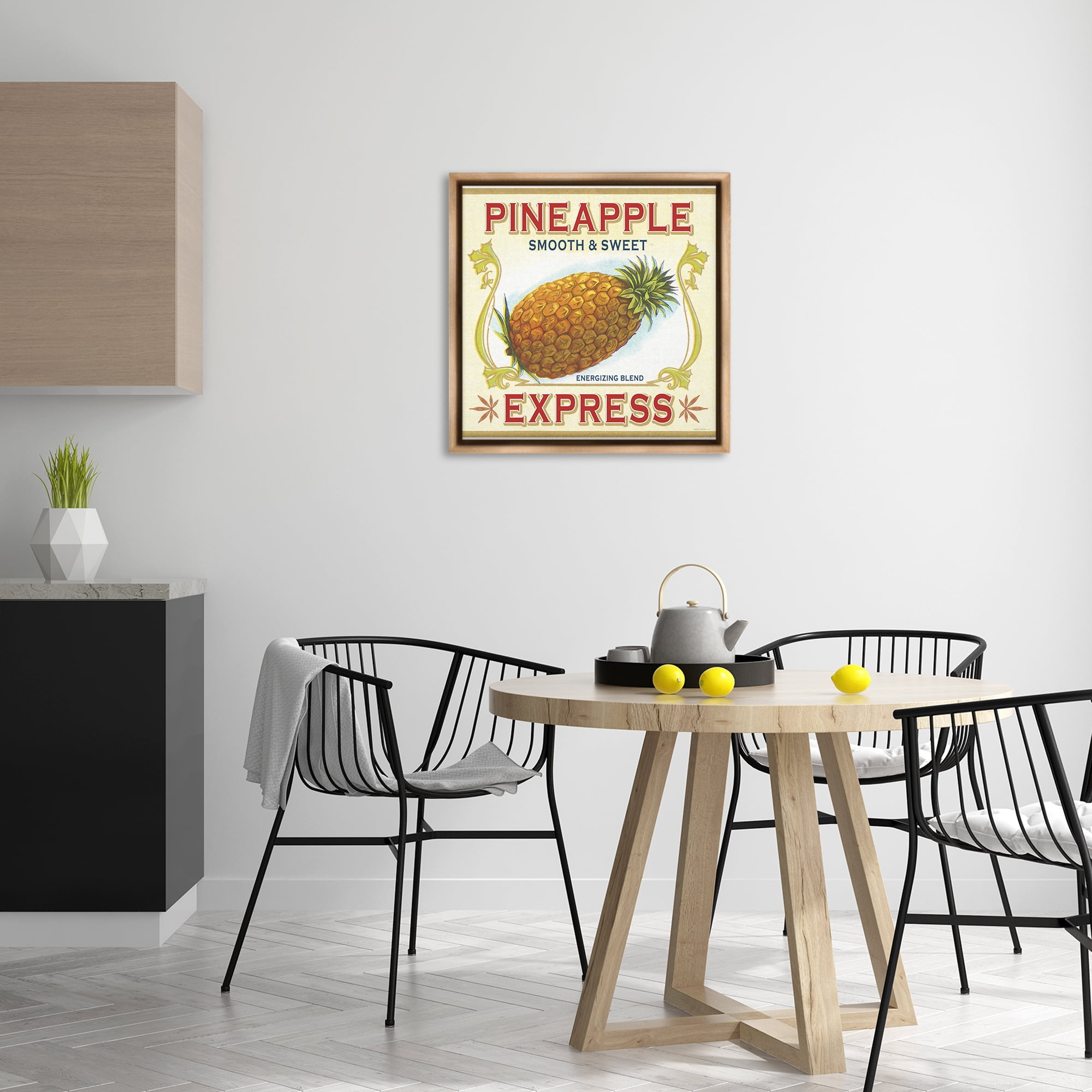 Stupell Industries Smooth & Sweet Pineapple Food & Beverage Painting Brown Floater Framed Canvas Art Print Wall Art, 25 x 25