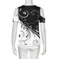 thumbnail image 5 of Pntutb Blusa de verano para mujer Camiseta casual Linda Hombro frío Manga corta Cuello en V tops Pntutb Pntutb-3442, 5 of 5