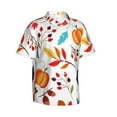 thumbnail image 2 of Balery Autumn Pumpkins Fall Leaves Print Men's Hawaiian Shirts Short Sleeve Beach Shirt Relaxed Fit Vacation Button Down Shirts-X-Large, 2 of 9