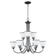 thumbnail image 2 of Nine Light 2-Tier Chandelier Oil Rubbed Bronze  Polished Chrome Finish With Satin White Glass Maxim Lighting 21587Swoi, 2 of 3
