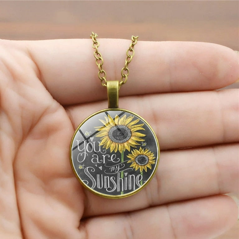 Glass store sunflower necklace
