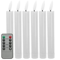 NUOLUX Led Candle Light White Plastic 1 Set 6 Candles 1 Remote 2.6x2.6x6.5in