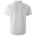 thumbnail image 6 of Men's Waffle Knit Button Down Shirt Short Sleeve Collared Pocket Casual Regular Fit Summer Beach Vacation Top, Lightweight Breathable Old Money Style Textured Loungewear, 6 of 7