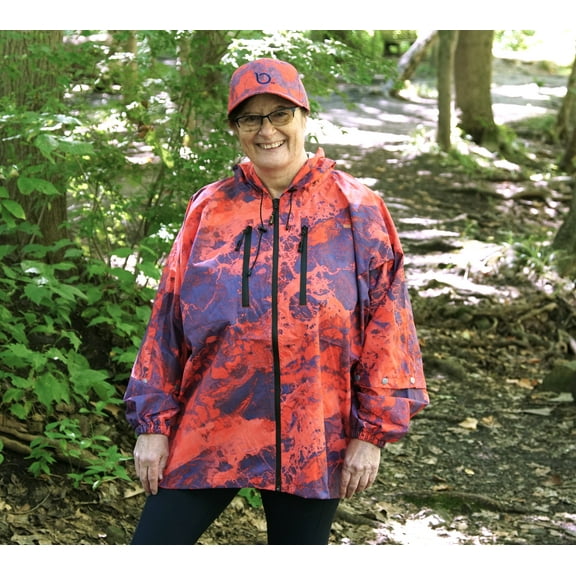 Brella 20K Waterproof Rain Jacket Realtree WAV3 Red Blue Unisex