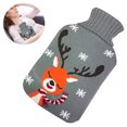 thumbnail image 2 of Cartoon Plush Knitting Sleeve Long Water Injection Rubber Hot Water Bottle 1.8L, 2 of 9
