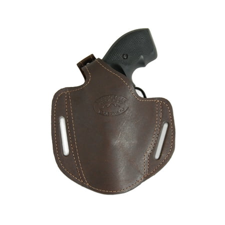 Barsony Left Hand Draw Brown Leather Pancake Gun Holster Size 2 Charter Arms Rossi Ruger LCR S&W  .22 .38 .357