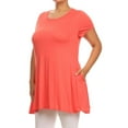 thumbnail image 2 of Women's Casual Plus Size Solid Color Blouse Tunic Top Shirt, 2 of 4