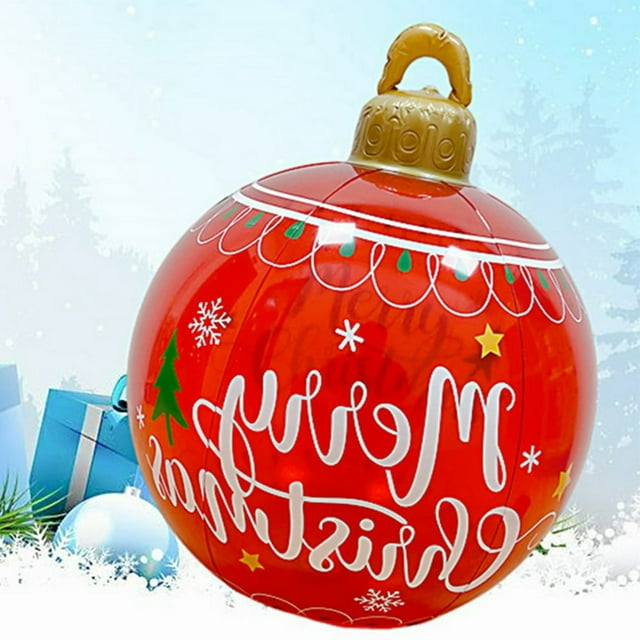 60cm Inflatable Christmas Ball with Light Glow Giant Atmosphere Ball Home Garden