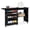 Black, variant on SONGMY Folding Sewing Table Multipurpose Craft Station & Side Desk with Compact Design, Wheels, Shelves, Storage Trays, Pegs, Magnetic Doors, Metal Doorknobs - Black
