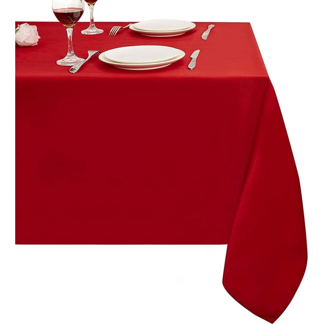 LAICAIW Nappe Rectangulaire 210 G/m2 - Nappe en Microfibre Imperméable Robuste, Housse de Table Décorative pour Usage Extérieur et Intérieur (Rouge Rio, 70 x 120 Pouces)