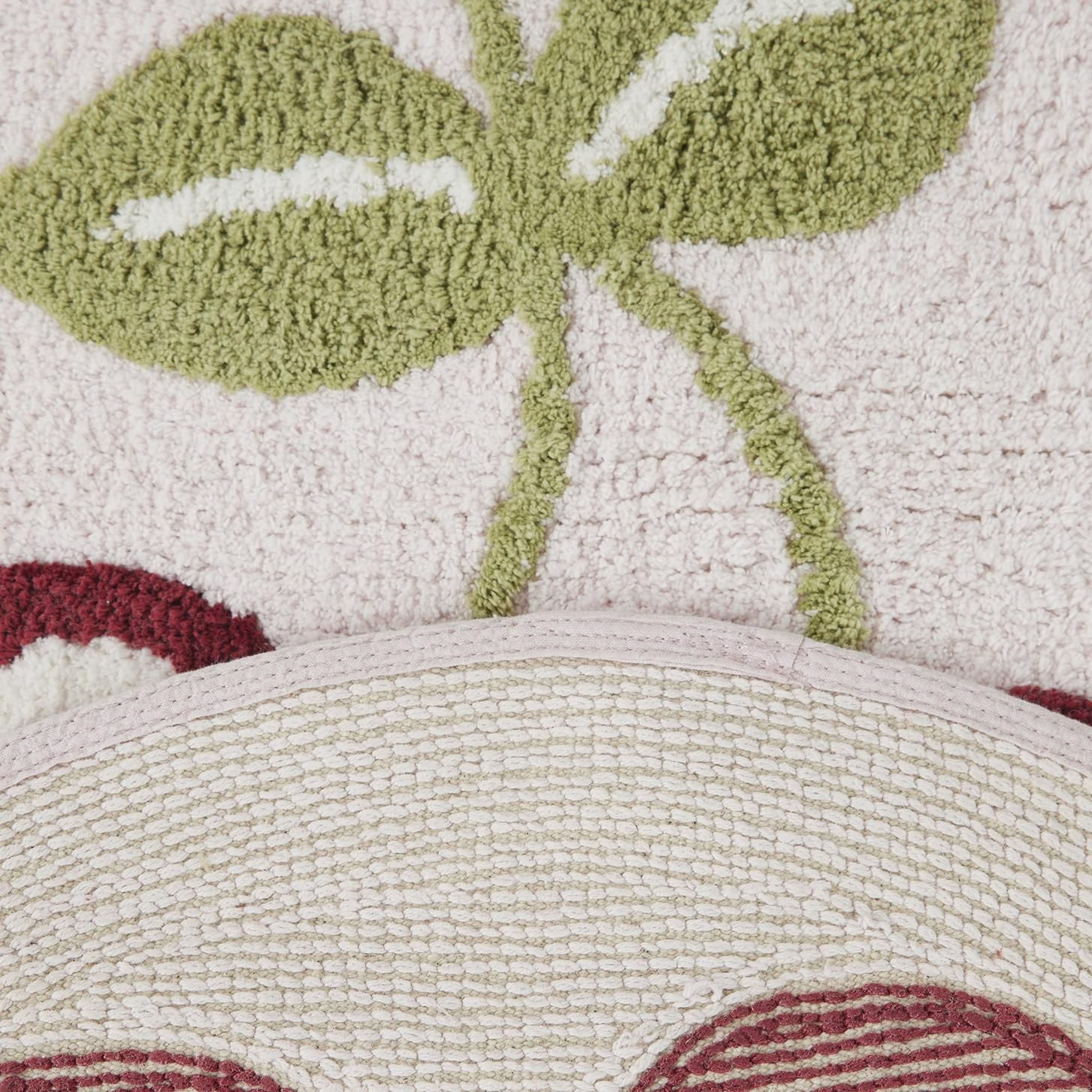 Tapis de bain en coton Mainstays Cherries, rose et rouge, rond de 22 po