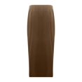 thumbnail image 6 of Ediodpoh Womens Skirt Women's High Waist Solid Color Casual Drawstring Side Slit Skater Skirt with Pockets Stretchy Comfortable A Line Coffee XL, 6 of 7