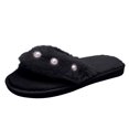 thumbnail image 2 of Pantuflas de algodón para damas Zapatos de felpa para exteriores de fondo plano con perla de felpa cálida para interiores Wmkox8yii hj789, 2 of 5