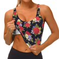 thumbnail image 3 of Uemuo Red Rose Flower Pattern Women's Sports Bra - High Impact Support, Breathable, and Comfortable Athletic Bra for Running, Yoga, and Workouts, 3 of 9