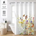 thumbnail image 2 of Mizhona Colorful Wildflower Hookless Shower Curtain with Snap in Liner，No Hooks Fabric Bath Curtain,71"× 71", 2 of 6