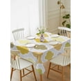 thumbnail image 2 of Yellow Orange Moroccan Rectangle Tablecloth, Vintage Boho Geometric Pattern Gray Waterproof & StainResistant Tablecloth, Washable Oil-proof Table Cover for Dining/Party/Wedding/Buffet 52x70 In, 2 of 9
